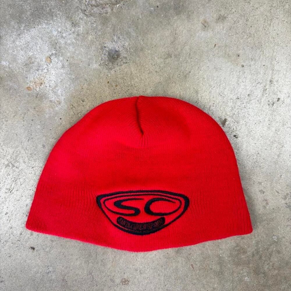 Early 2000s Skate Y2K Red Beanie Skully Made USA